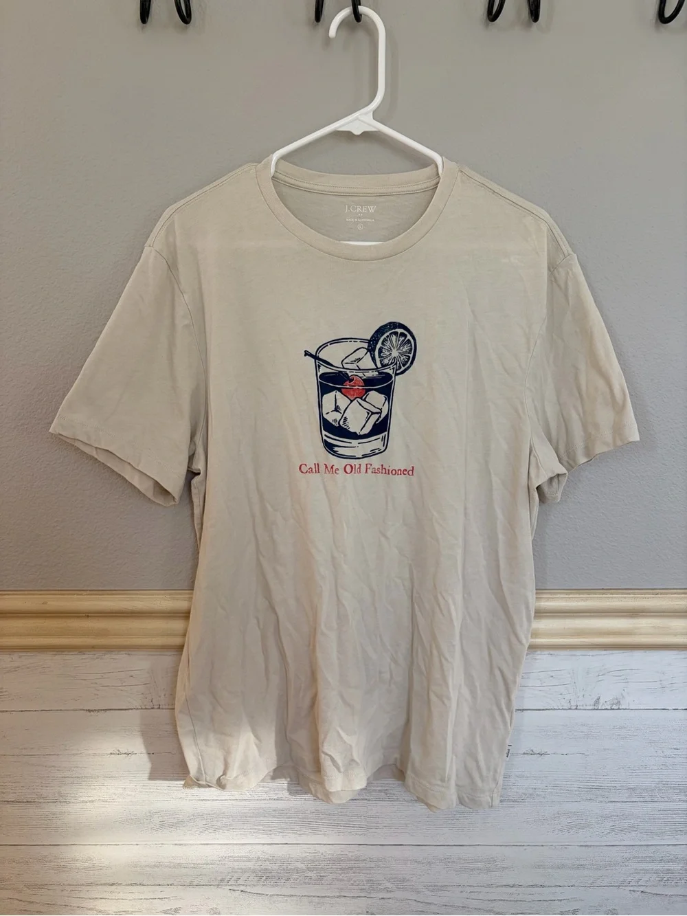 J. Crew Men’s Cream Short‑Sleeve Graphic Tee